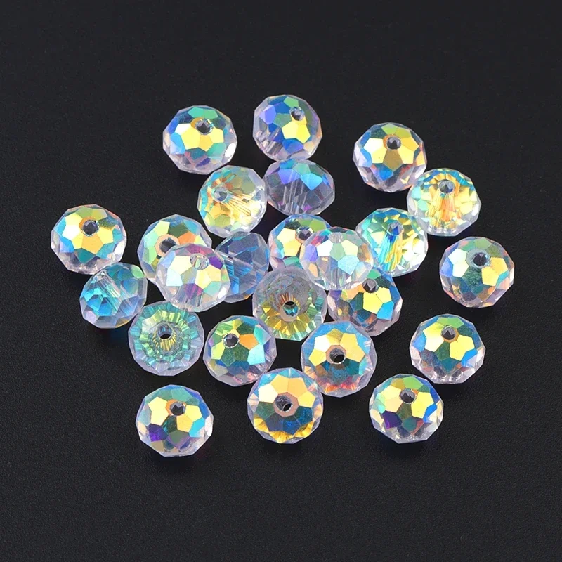 AAA Quality Faceted Rondelle Glass Beads 4-8mm Crystal Spacer Beads Assorted Jewelry Beads for Bracelets Necklaces Accessories