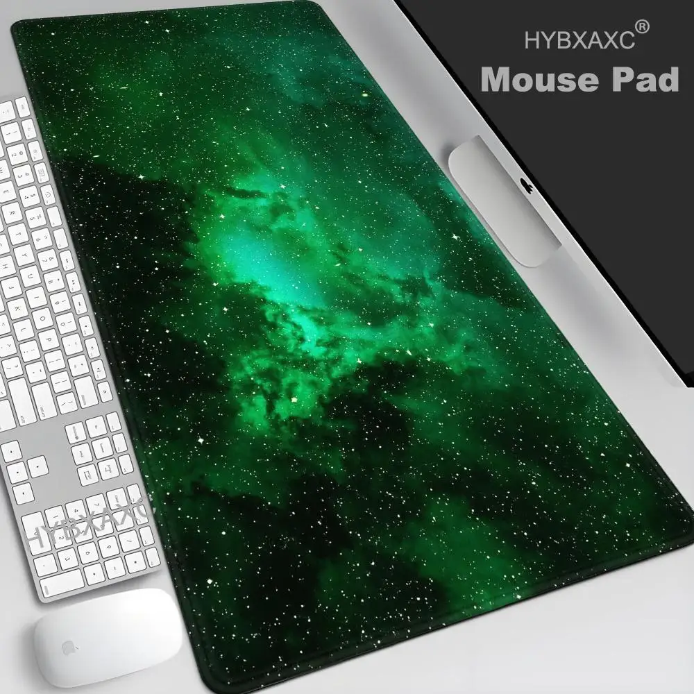 Коврик для мыши Dark Green Galaxy Art, большой, нескользящий, резиновый, для игр и офиса, подходит для ноутбука, ПК, аксессуар для домашнего стола.