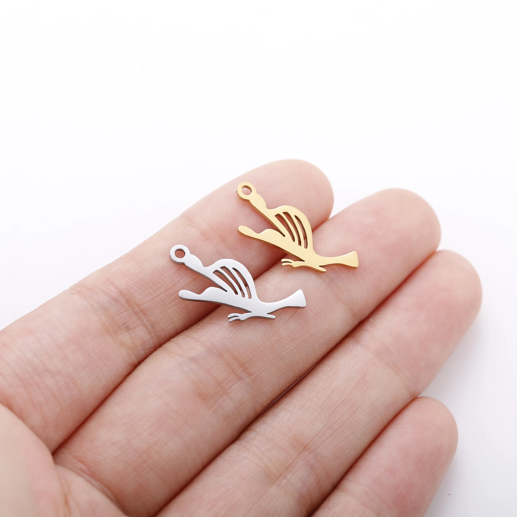 5 stücke Edelstahl Geometrie Charms Baum Blatt & Feder & Schmetterling Anhänger Für Die Herstellung Von Ohrringen DIY Schmuck Zubehör Großhandel – Detail 14