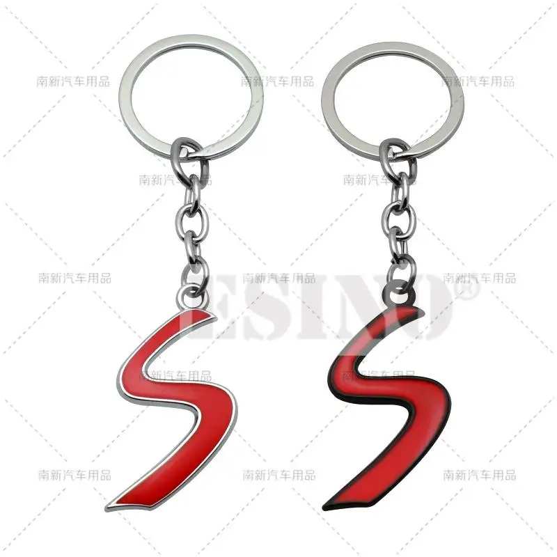 Car Styling 3D Metal Zinc Alloy Metal S Logo  Key Chain Keychain Key Ring for Mini One Cooper Countryman Paceman Clubman