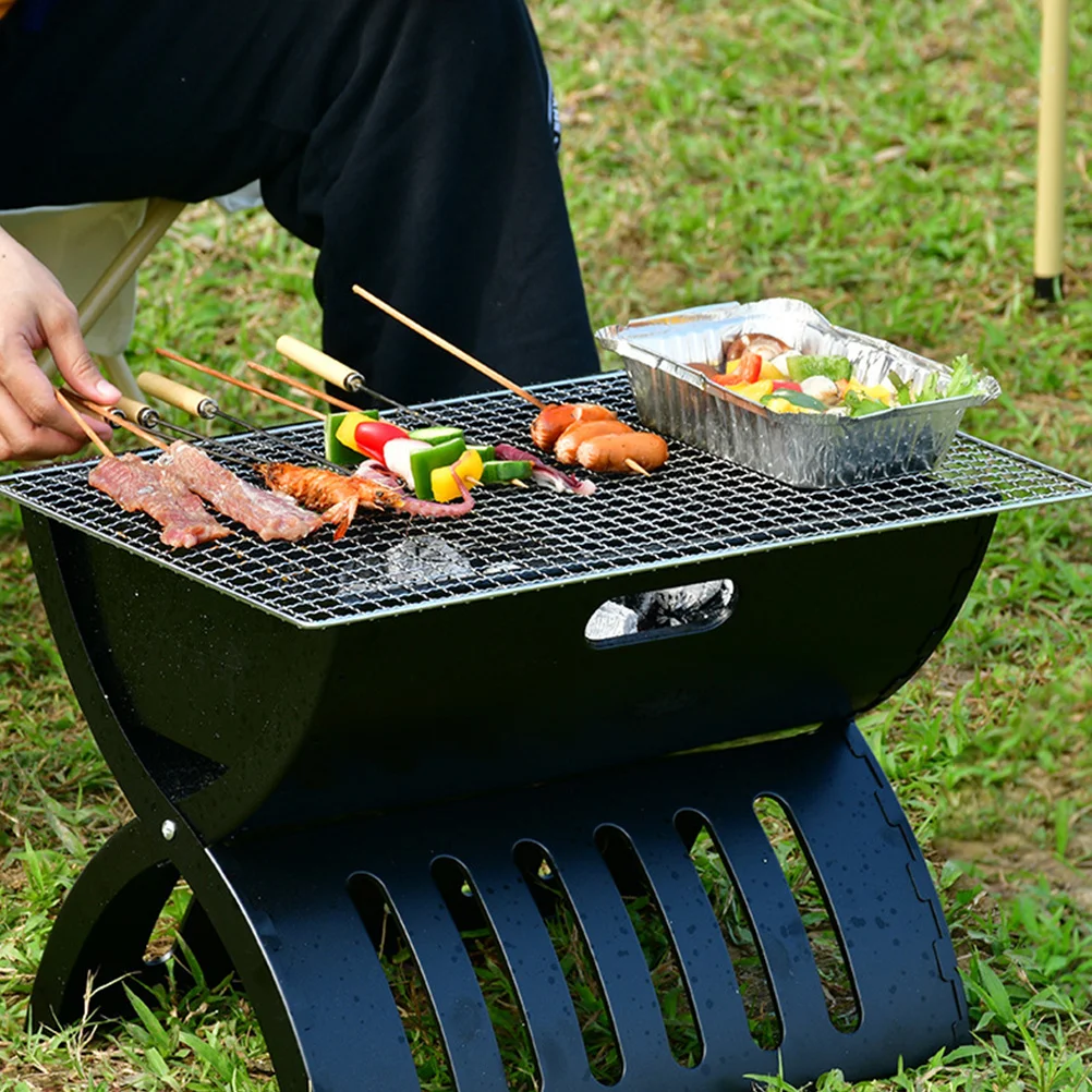 

2pcs Stainless Steel Bbq Mesh Square Grill Mat Non-Stick Baking Net For Outdoor Barbecue Cooking Grid Picnic Cookware