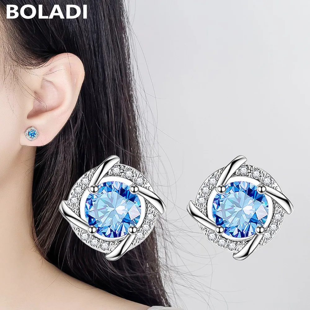 PT925 Moissanite Windmill Stud Earrings - Exclusive Design Dainty Versatile Luxury Gift for Women