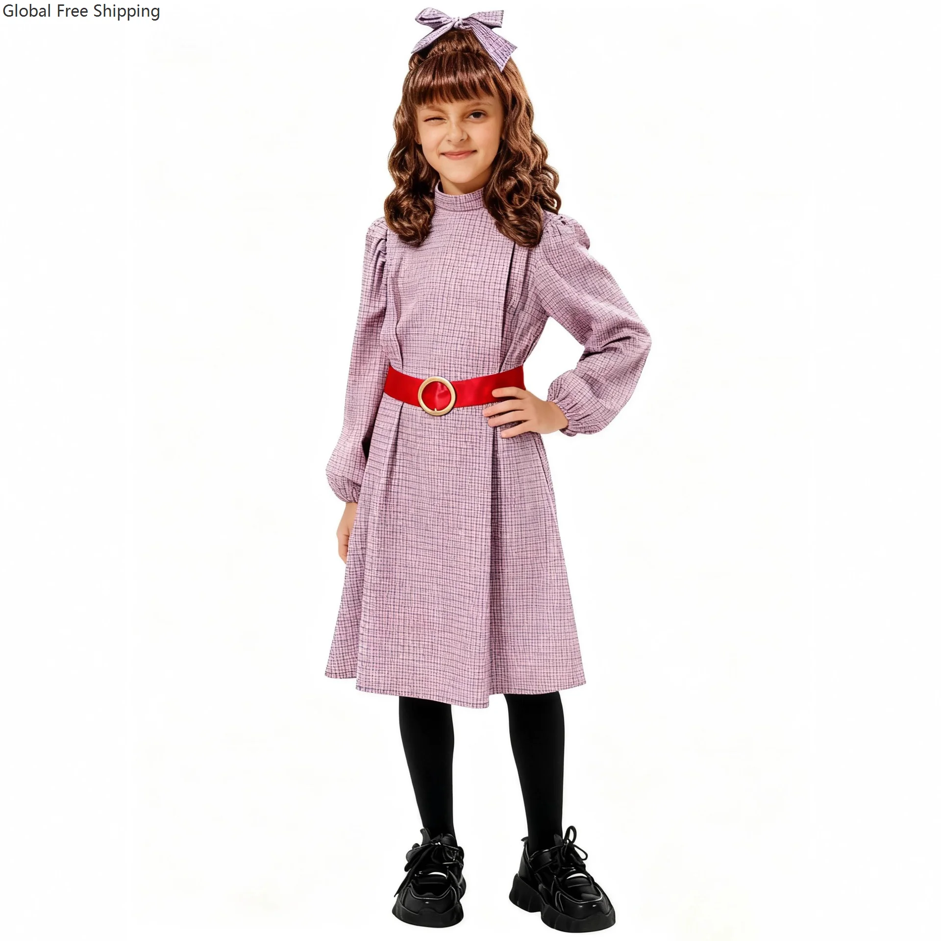 

Girls Independence Day Costume Children's Performance Costume Set Birthday Party Baby Cute Cosplay Plaid Performance Dress 2025