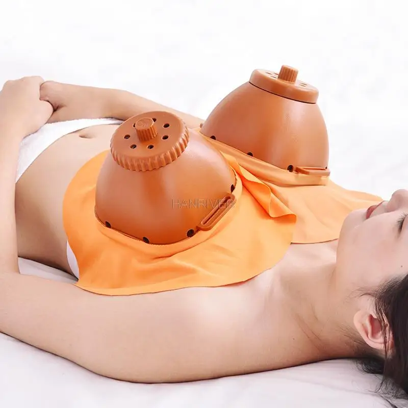 Moxibustion Cans Set Breast Navel Smokeless Moxibustion Box Body Massage Moxa Therapy Device Warm Women Health Care