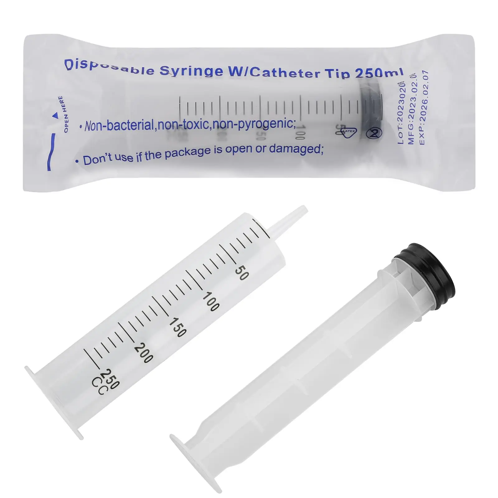 Large Syringe 100-550ml Straight Tip Baking Filling Tool Machine Lubrication Lab Oil Pump Sterile Sealed