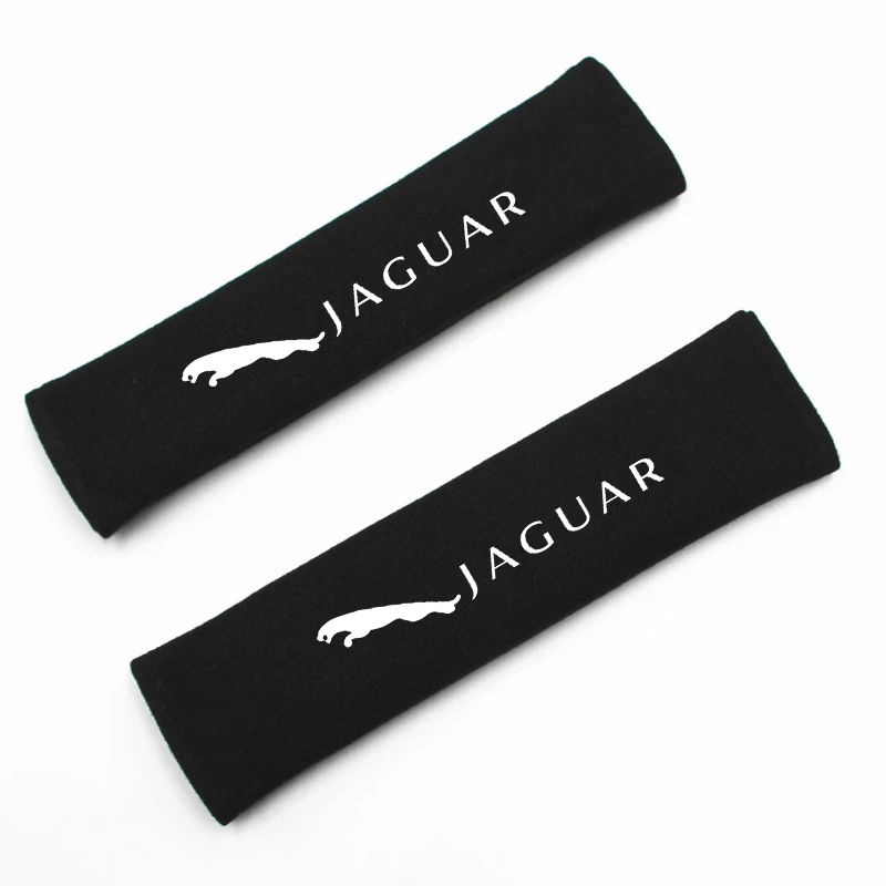 2pcs Car Seat Belt Cover Shoulder Pads Auto Interior Decoration Accessories Case For Jaguar XEL XF XFL XJ F-TYPE F-PACE E-PACE