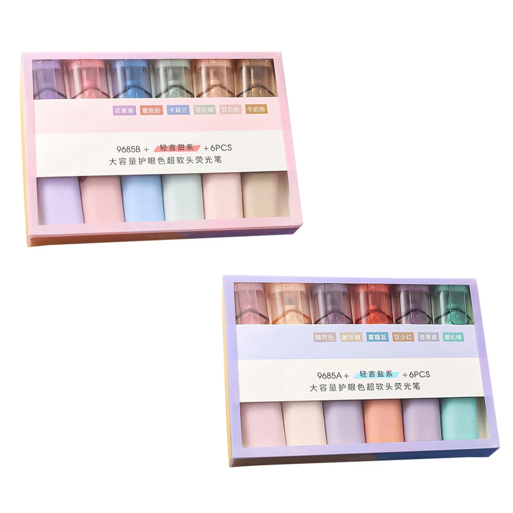 12 Pcs Eye Protection Highlighter Book Highlighters Pen Cute Aesthetic Erasable