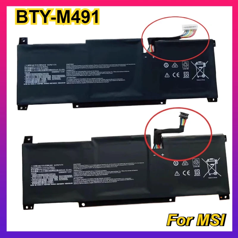 BTY-M491 Laptop Battery for MSI Modern 15 A10M-014  A10RAS-258 A10RB-041TW A10RD A11M A11SB-059 A4MW Prestige14 11.4V 4600mAh