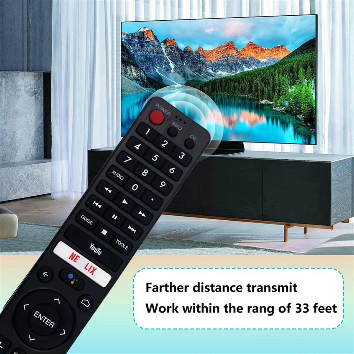 GB346WJSA TV 원격 제어 음성 원격 제어(Bluetooth 페어링 Google Assistant 포함) Sharp 스마트 TV용