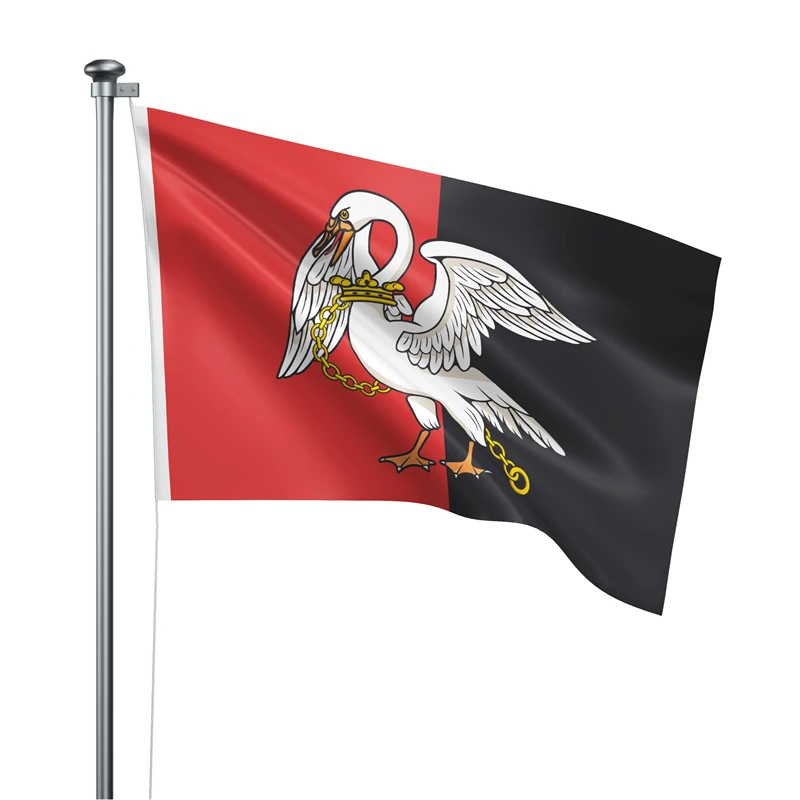 Gaslight Gatekeep Girlboss 5' x 3' Buckinghamshire England Flag Banner Polyester with Brass Grommets 150cm x 90cm