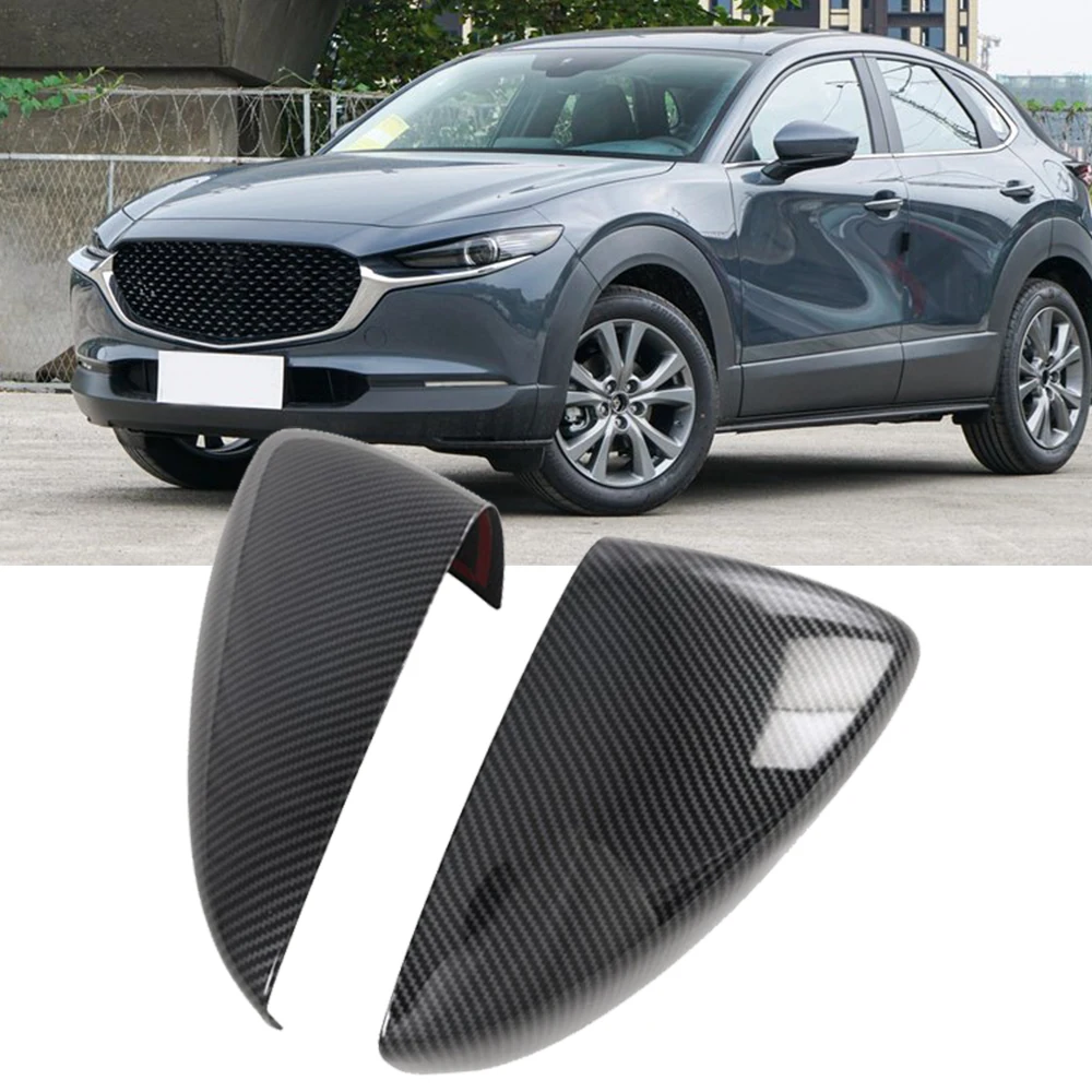 

Car Rearview Mirror Cover For Mazda CX30 CX-30 Accessories Side Wing Mirrors Cap Carbon Print Case Exterior 2021 2020