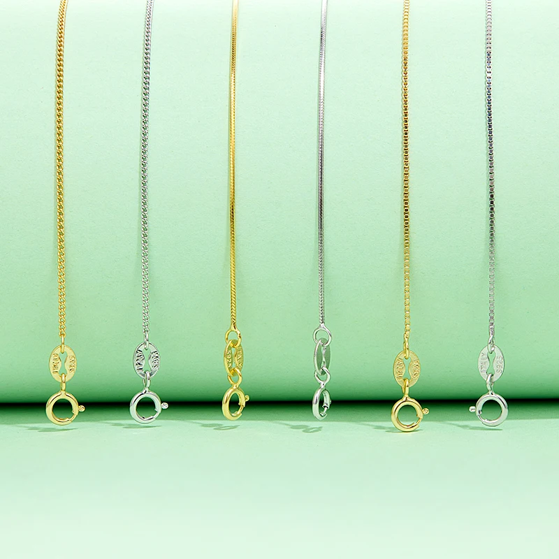 

WOSTU 925 Sterling Silver Basic Clasp Chain Adjustable Necklace Women Fit Pendant Charm Wedding Party Fashion Jewelry Gift