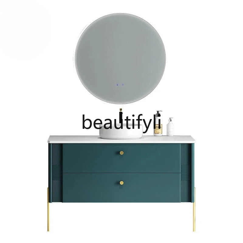 

Light luxury modern style bathroom bathroom cabinet custom floor-to-ceiling sink simple beauty table basin combination