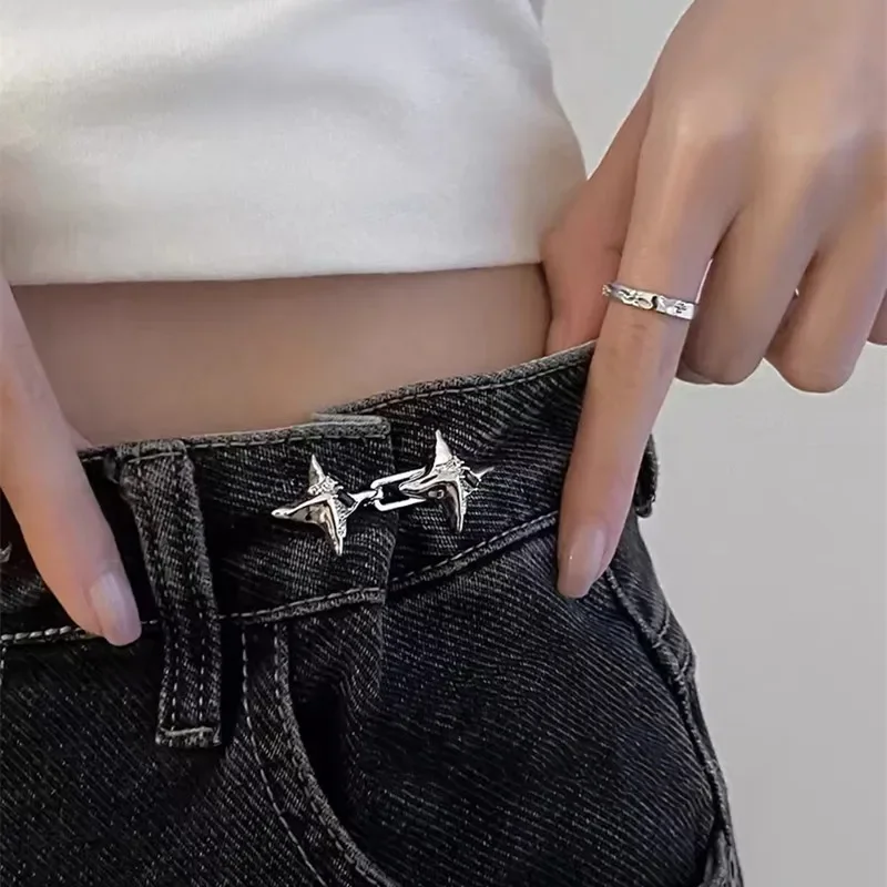 

Инструмент для утяжки талии Temperament Four Pointed Star, фиксирующая пряжка для талии. Регулируемая пряжка на талии, модные джинсы.