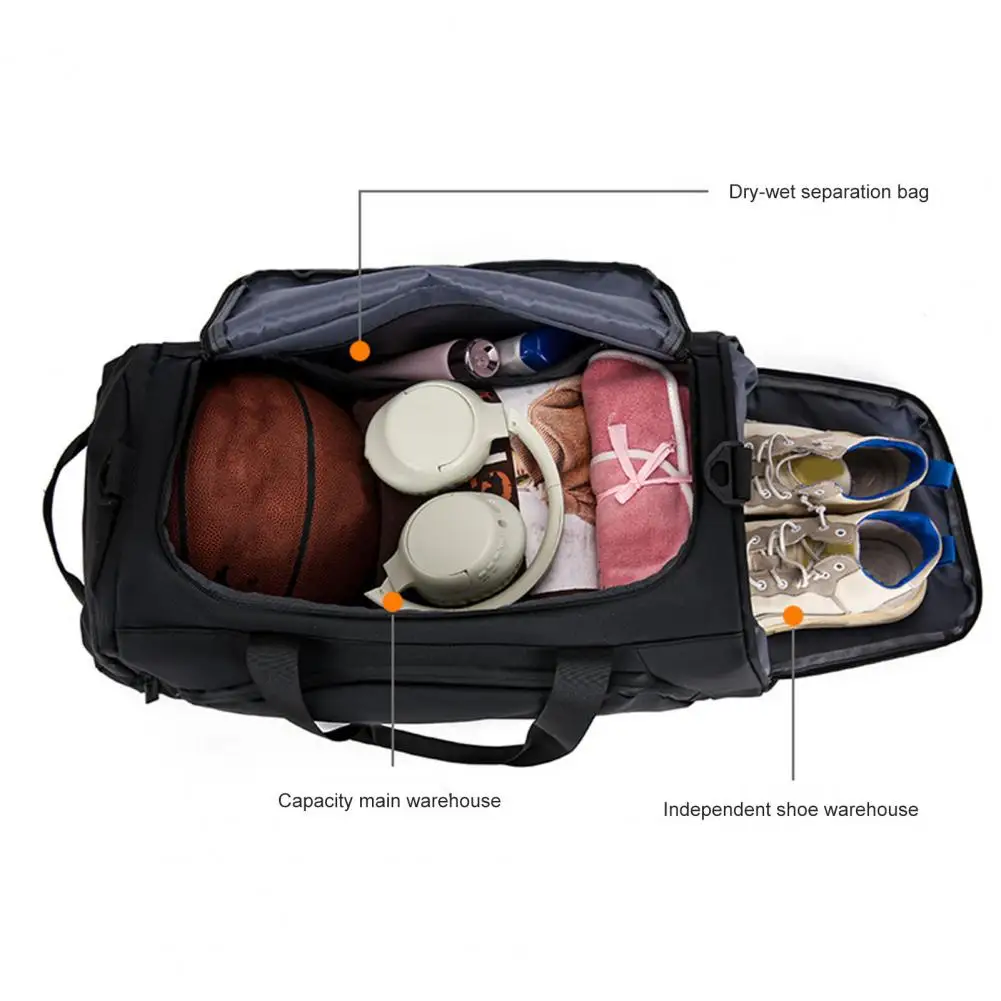 

3 in 1 Travel Duffle Bag Men Large Gym Sports Bags Duffle Backpack with Shoes Compartment & Wet Pocket
