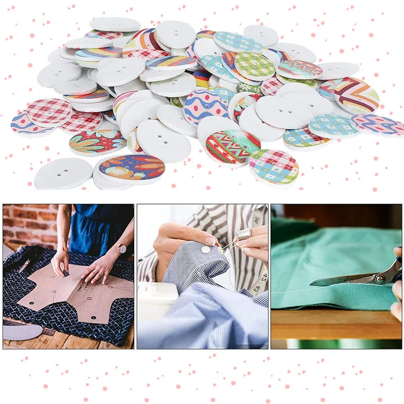 

Spot small batch, Easter colored egg wood buttons, eye sewing decorative wood buttons 100 pcs a pack