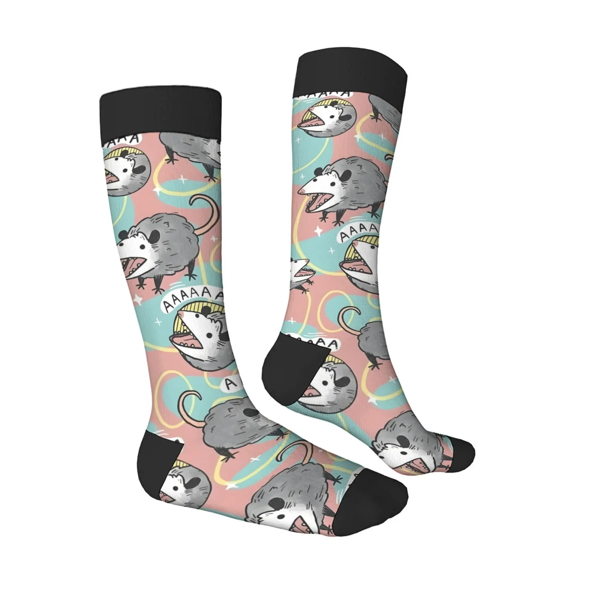 

Happy Possum Cartoon Fashion Women's Socks Comfortable Warm Non-slip Stockings Street Hip-hop Style Novelty Funny Men's Socks