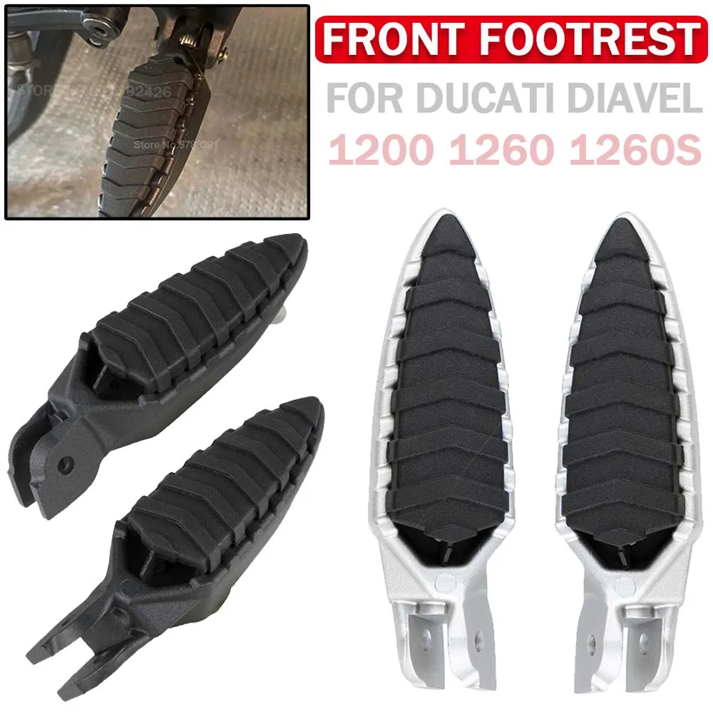 

For Ducati Diavel 1200 2013-2018 1260 1260S 2019-2022 Motorcycle Aluminum Foot Pedal With Rubber Cover Front Foot Rests Footpeg