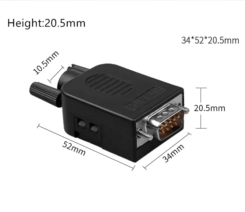 New 9Pin D sub Connector DB9 COM RS232 transfer-free Signals terminals Male/Female Connector Solderless