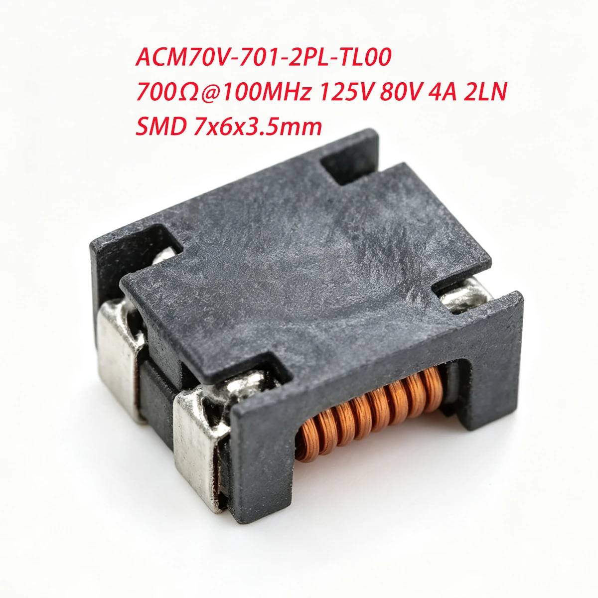 10PCS ACM70V-701-2PL-TL00 SMD 7x6x3.5mm 700Ω@100MHz 125V 80V 4A 2LN 700 ohm NEW Original in-car power line common-mode filters