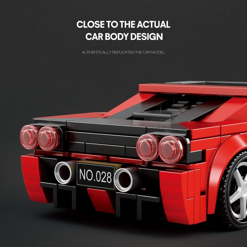 298 Elementów Klocków Samochód Wyścigowy Miasto Sportowy Pojazd Cegły Model Kolekcja 1:24 Ekspozycja na Biurko Zabawki dla Dzieci Prezenty Świąteczne