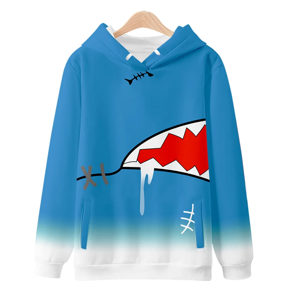 Gawr Gura Gavugula 3D hooded bodysuit for men and women virtual anchor Shark Mother anime clothing trend around