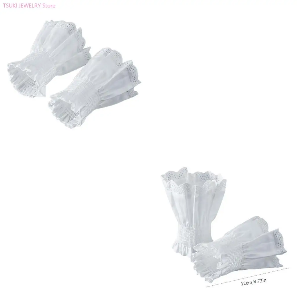 

62KE женские манжеты на запястьях, съемные кружевные рубашки с рюшами, зима-осень, свитер, толстовка, белый цвет с накладными