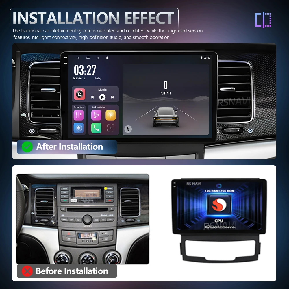 Android 16 Qualcomm Carplay Car Radio Multimedia For SsangYong Korando 3 Actyon 2 2010 - 2013 Head Unit Video Autoradio Stereo