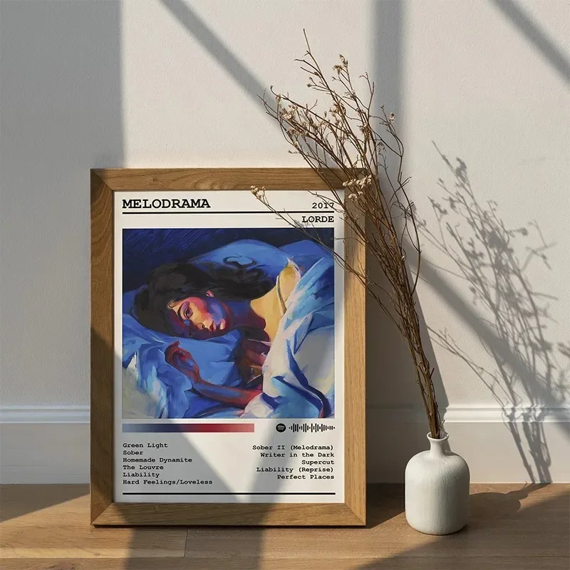 قماش اللوحة لورد ميلودراما/ألبوم جولة الطاقة الشمسية مستوحاة الموسيقى المغني ملصق فني جدار طباعة صورة لغرفة ديكور المنزل