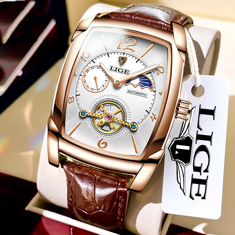 

LIGE New Men's Watches Top Brand Luxury Business Men Watch Quartz Watch For Men Waterproof Leather Wristwatch Relogio Masculino