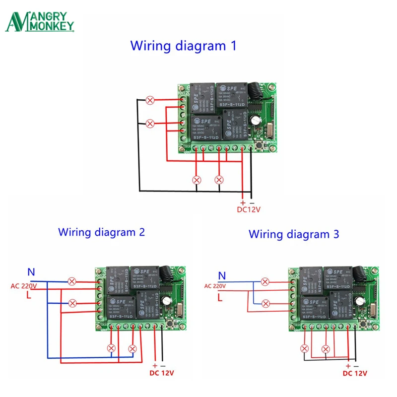 433 Mhz uniwersalny bezprzewodowy zdalny przełącznik DC12V 4CH moduł przekaźnika odbiorczego i 5 sztuk sterowanie radiowe 433 Mhz nadajnik