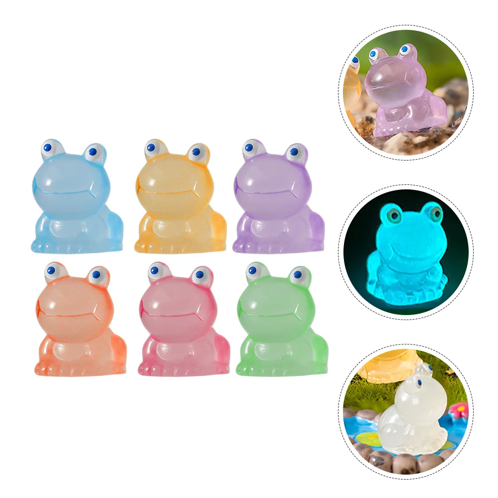 

80pcs Miniature Resin Frog Prop Fake Frog Props Glow in the Dark Frog Statue Glow In The Dark Mini Frog