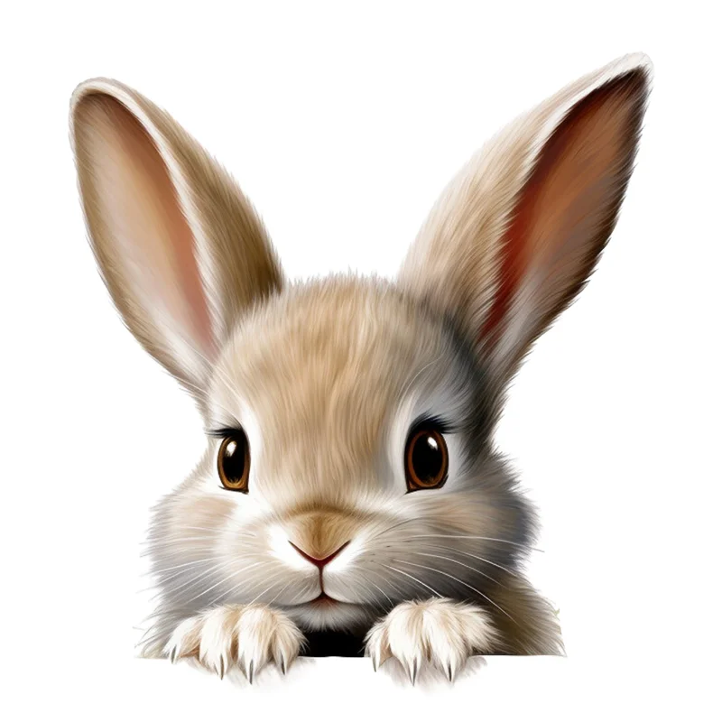 90982# Cute Bunny with Long Ears Self-Adhesive Wall Decal - Removable, Reusable PVC Sticker for Kitchen & Living Room Decor
