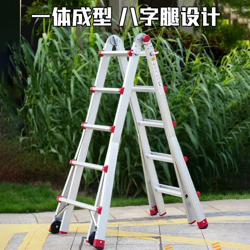 Aluminum Multifunction Folding Ladder  Press Joint Telescopic A-Frame for Home Construction