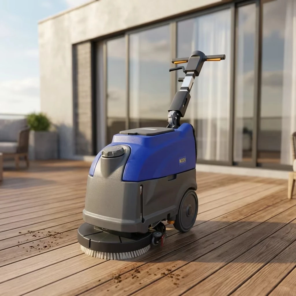 Professional New Commercial Electric Walk-Behind Battery-Powered 24V 52Ah Floor Scrubber Brush Automatic Cleaning Machine