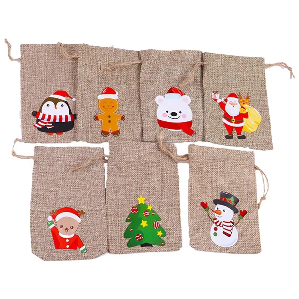 

Santa Claus Drawstring Pouch Gift Bags Packaging Bags Ornament Christmas Ornament Candy Bags Christmas Decorations Storage Bags