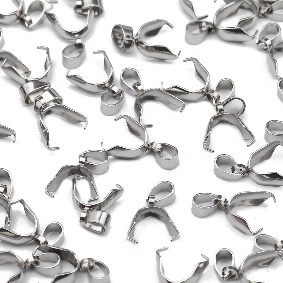 10pcs Stainless Steel Pinch Clip Clasp to make Necklace Pendant Claw Clasps Melon Seeds Buckle making kit Jewelry materials DIY