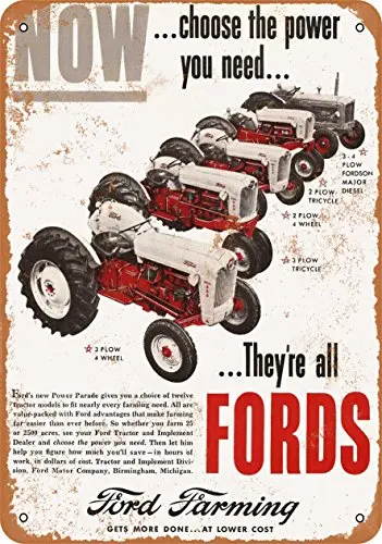 Metal Sign - 1955 Ford Farming Tractors - Vintage Look Wall Decor for Cafe beer Bar Decoration Crafts