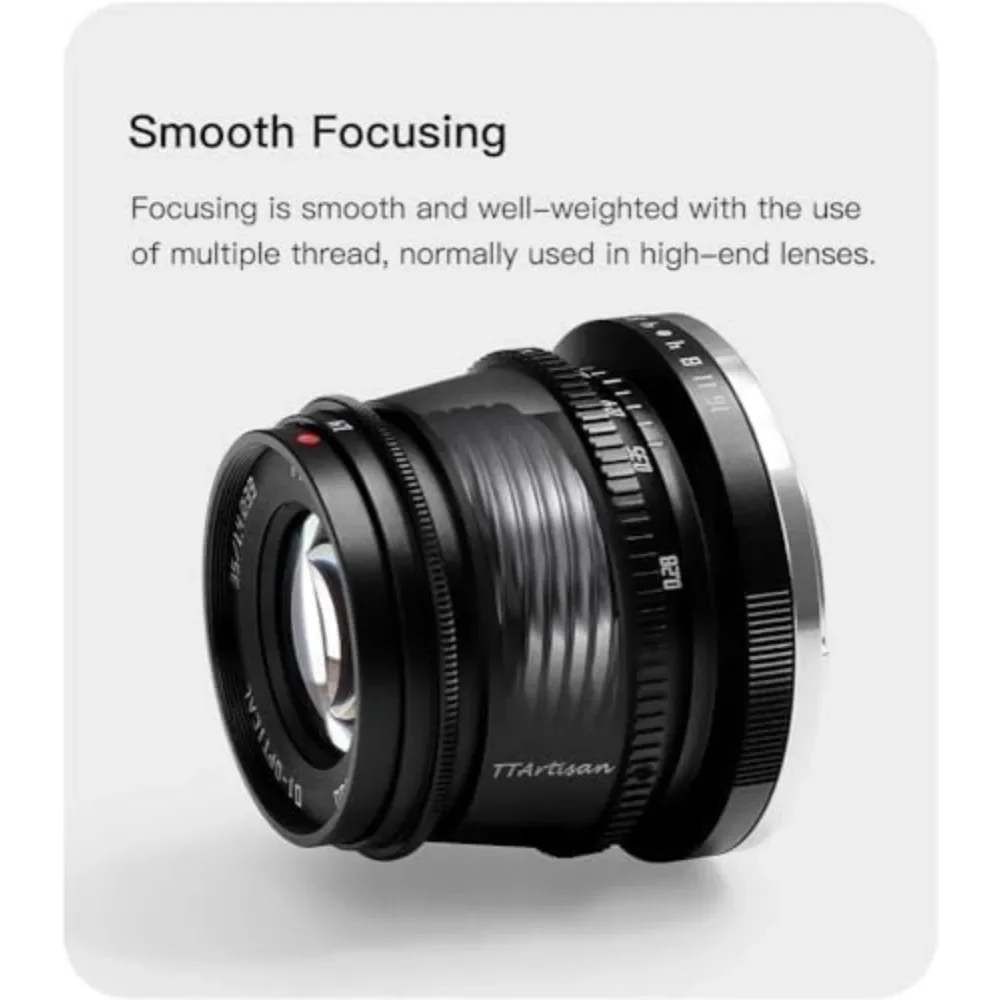 TTArtisan 35mm F1.4 APS-C Manual Focus Lens for Fuji X Nikon Z Sony E M4/3 Mount Camera X-A10 X-A20 X-A3 X-E2S X-E3 A7 A7II A7R