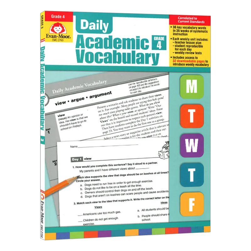 

Evan-Moor Daily Academic Vocabulary, Grade 4 TE Workbook,aged 8 9 10 11, English book 9781596732032