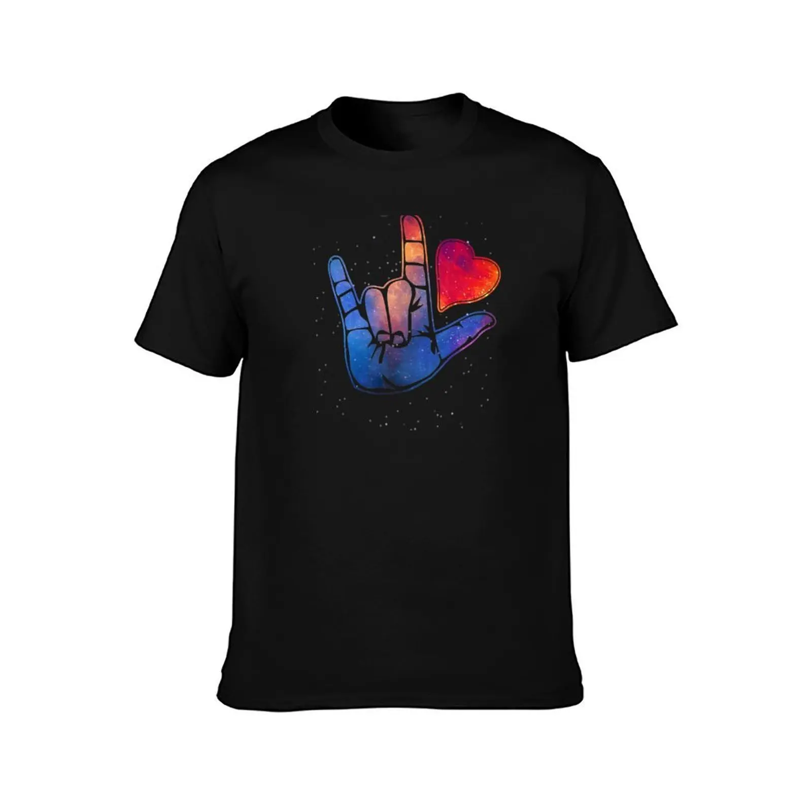 I love you in sign language T-Shirt, Summer Casual Cotton Tee, Oversized Streetwear Tops, Vintage Graphic Print, 100% Cotton