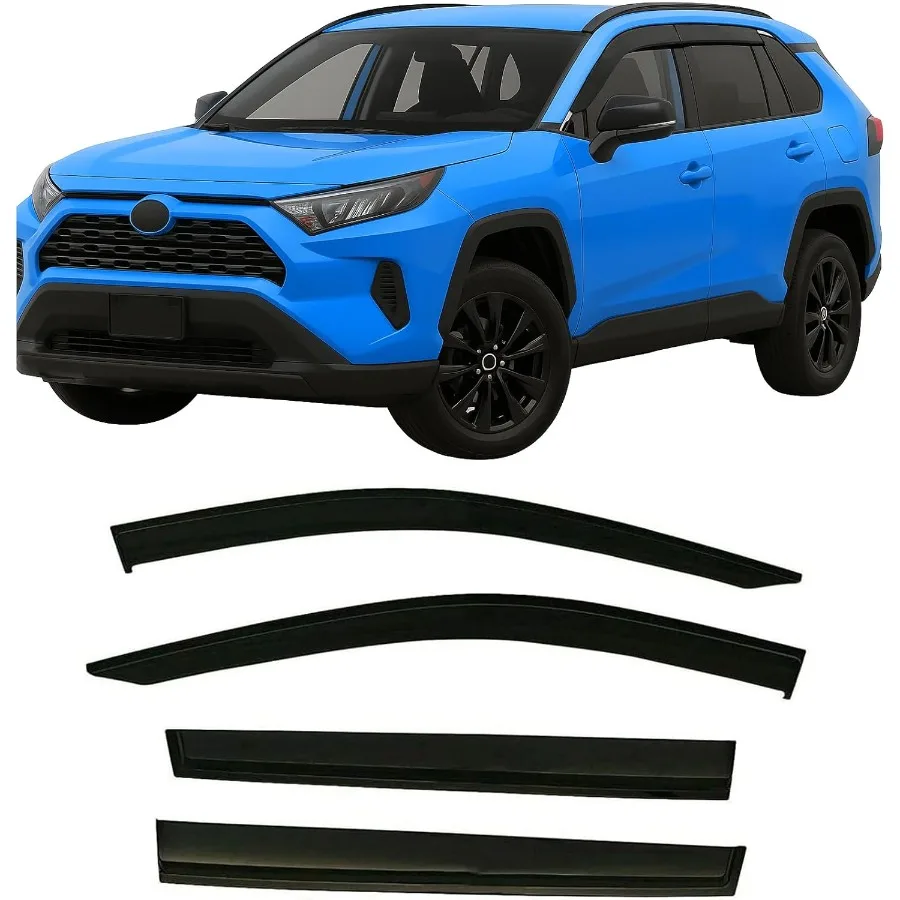 

20192025 Защитные козырьки от дождя TapeOn, дефлекторы бокового окна для Rav4 LE XLE SE XSE Hybrid Premium Limited 2020 2021 2022 2023 202
