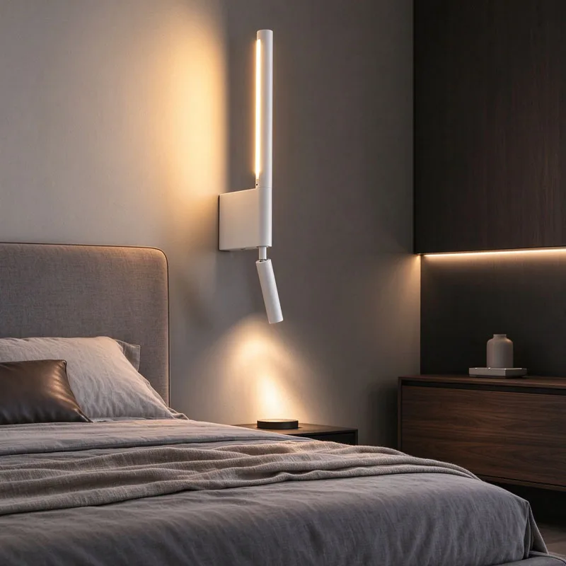Modern Bedroom Bedside Wall Lights 340° Rotatable Adjustable Lights Angle Indoor With Spotlight With Switch LED Wall Lamps