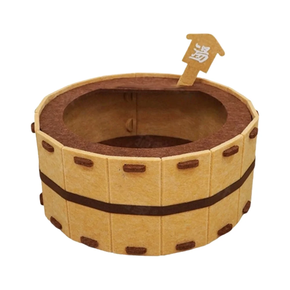 

Fun Four Seasons Bathtub Cat House Felt Semi-Enclosed Cat Bed Washbasin Design Sturdy Cat Castle House Sharpening Claws/sleeping