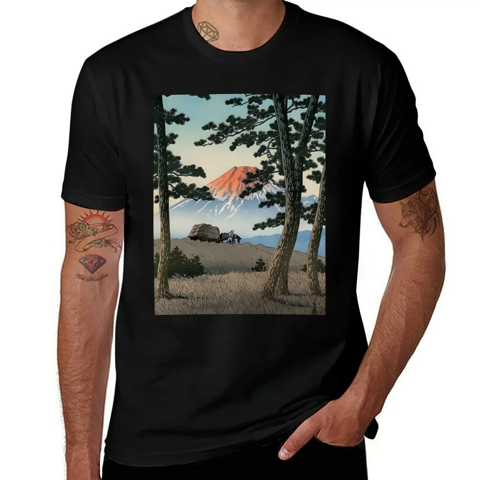 

Hasui Kawase T-Shirt baggy shirts gifts for boyfriend cute clothes mens t shirts top quality