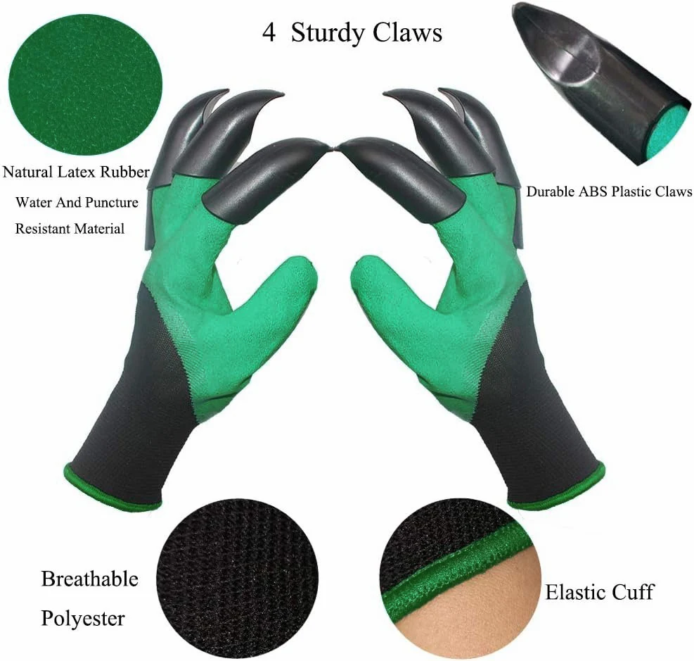 Rękawice ogrodnicze z pazurami mogą pomóc użytkownikom kopaczyć ziemię, wyrywać chwasty, rozluźnić glebę i inne z wyższej wydajności i wyższej wygodności.