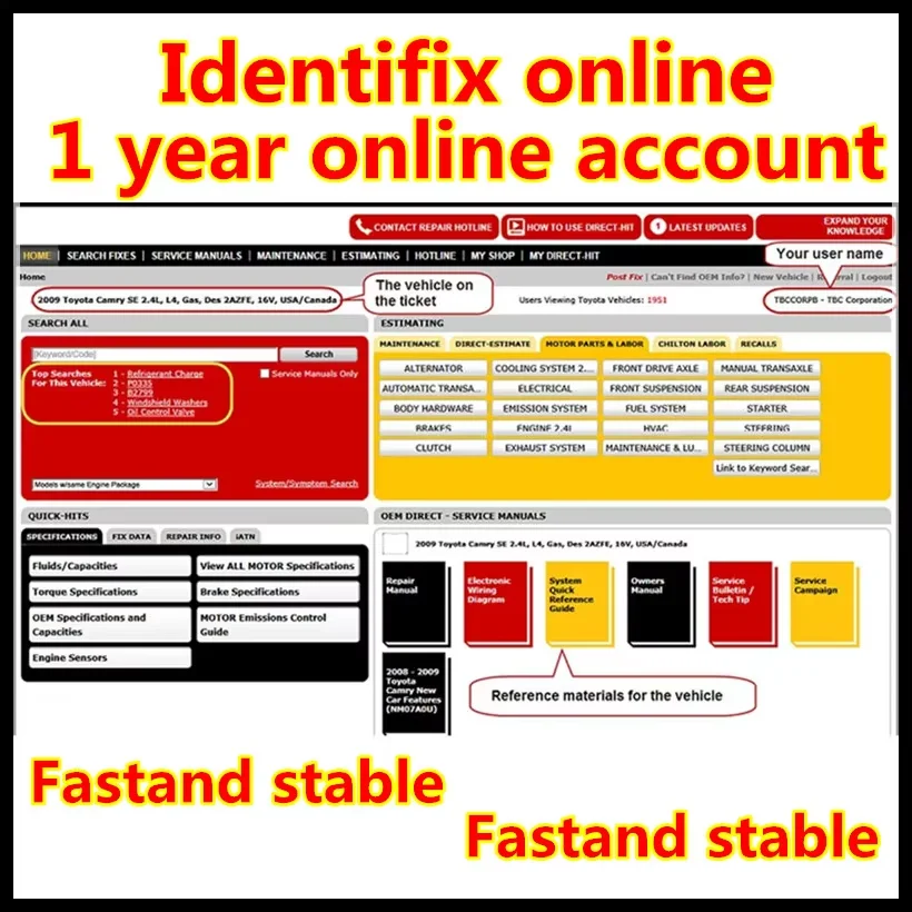 Newest 2024 Identifix Online Account One Year Vehicle Repair Database Wiring Diagram Identifix 2024 Auto Repair Software 3.5MM