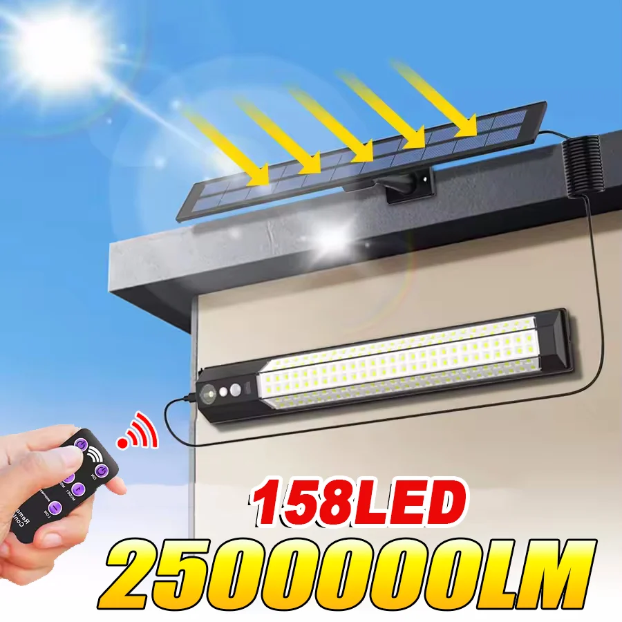 

2025 2500000LM Solar Flood Lights Control Outdoor Waterproof Split Solar Powered Spotlight Garden Patio Path Remote Wall Light