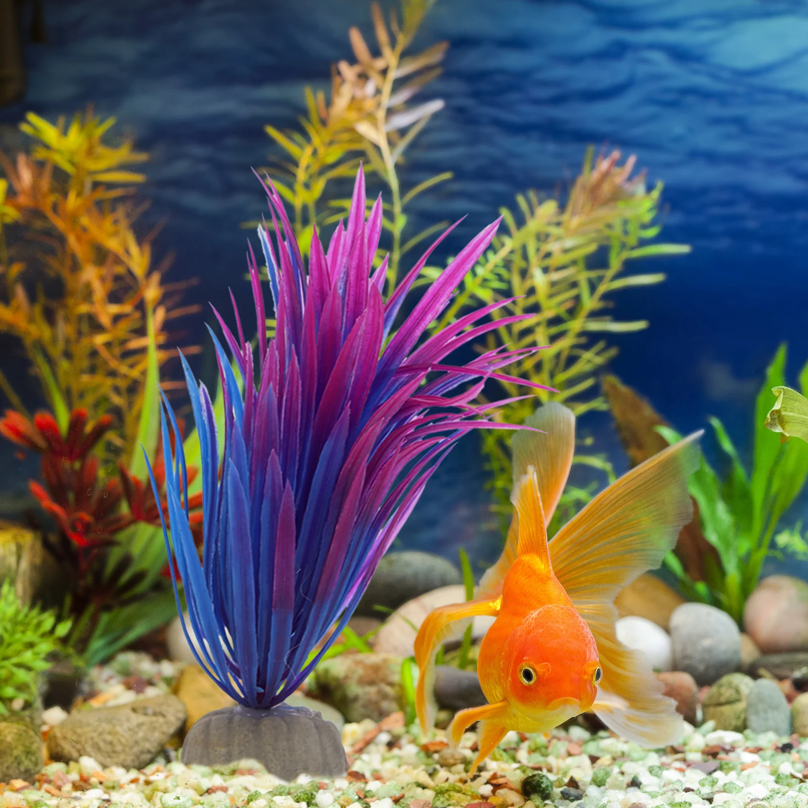 

1Set Fish Tank Decoration Set Realistic Fake Water Plants Aquarium Rockery Kit Underwater Mountain Landscape Fish Tank Plants