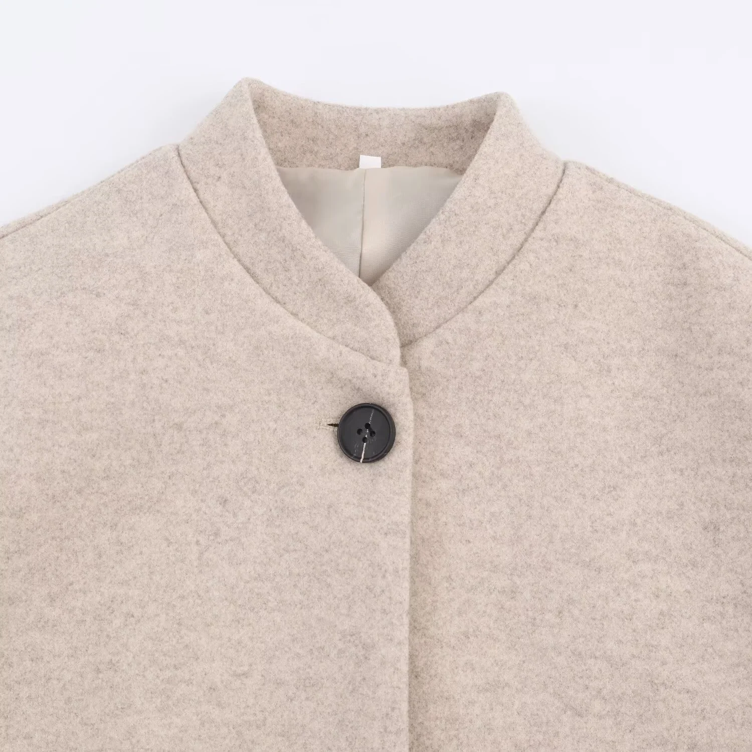 2025 hiver nouveau femmes décontracté à manches longues col montant poche détail Long manteau avec ceinture laine manteau